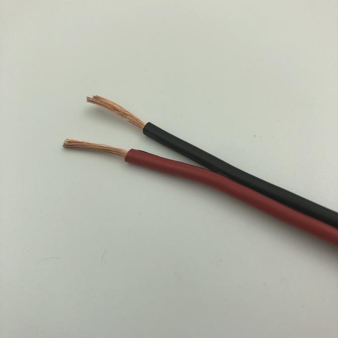 Isolation rouge et noire de câble transparent de haut-parleur échoué 16 par A.W.G. de PVC