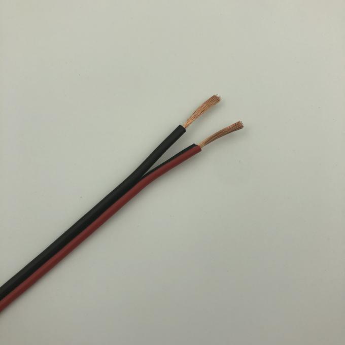 Isolation rouge et noire de câble transparent de haut-parleur échoué 16 par A.W.G. de PVC