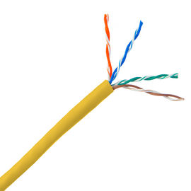 Rouge jaune du fil Cat6 de LAN de câble Ethernet de la veste de PVC Cat5e adapté aux besoins du client